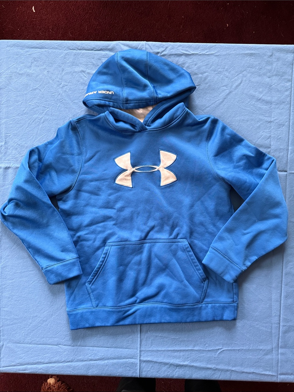 Under Armour Blue Hoodie with White Logo - Kids Sweatshirt